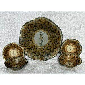 Vintage 1939 Mr Peanut Nut Bowl Set Dish Advertising Mister Peanut Butter